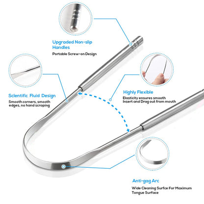 Premium Metal Tongue Scraper